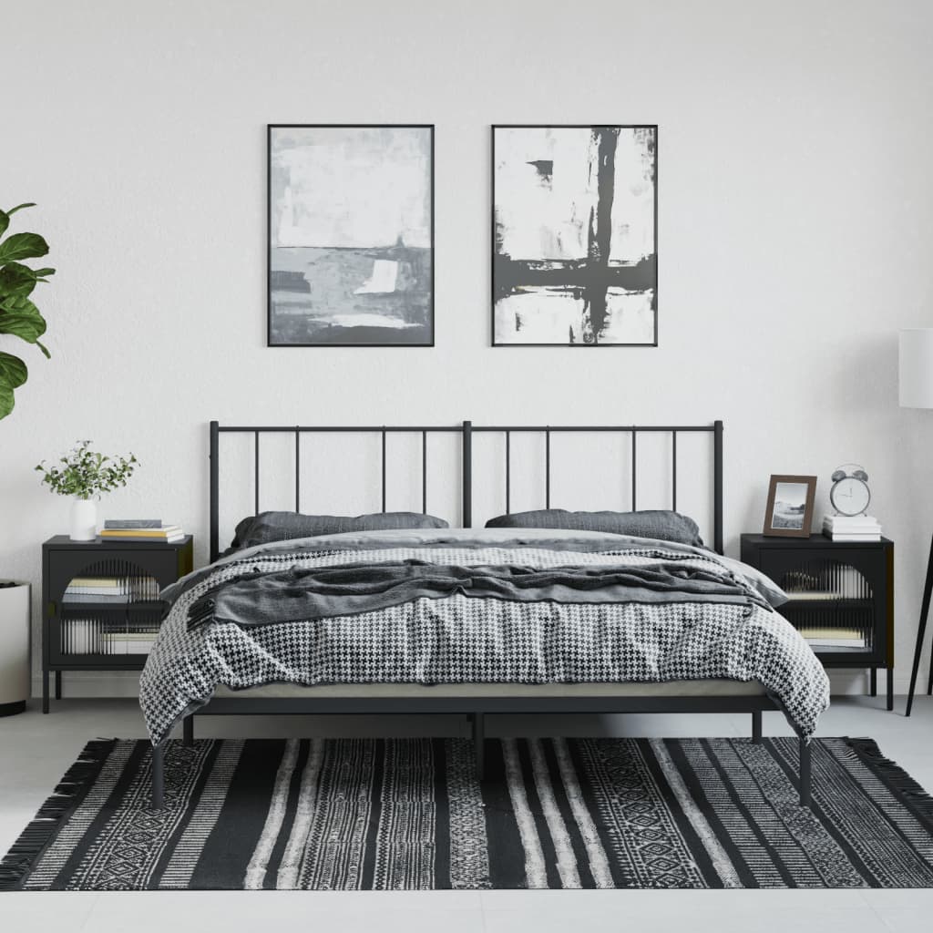 E-shop Multidom Nočné stolíky čierne 50x35x60 cm sklo a oceľ