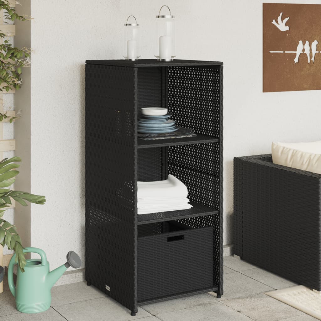 E-shop Multidom Záhradná úložná skriňa čierna 50x55x115 cm polyratan