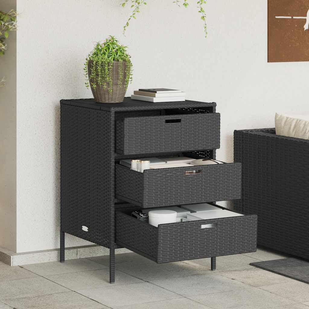 E-shop Multidom Záhradná úložná skriňa čierna 55x59x80 cm polyratan