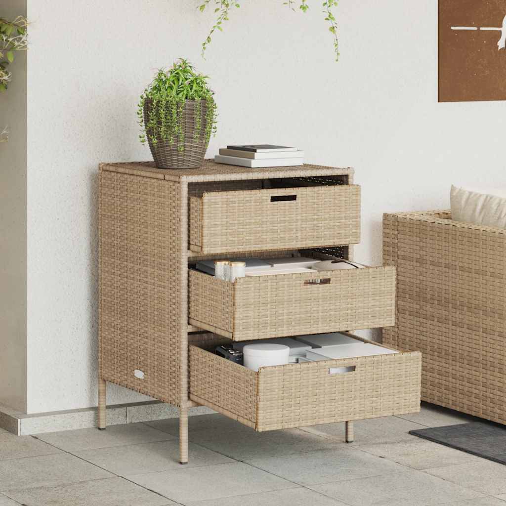 E-shop Multidom Záhradná úložná skriňa béžová 55x59x80 cm polyratan