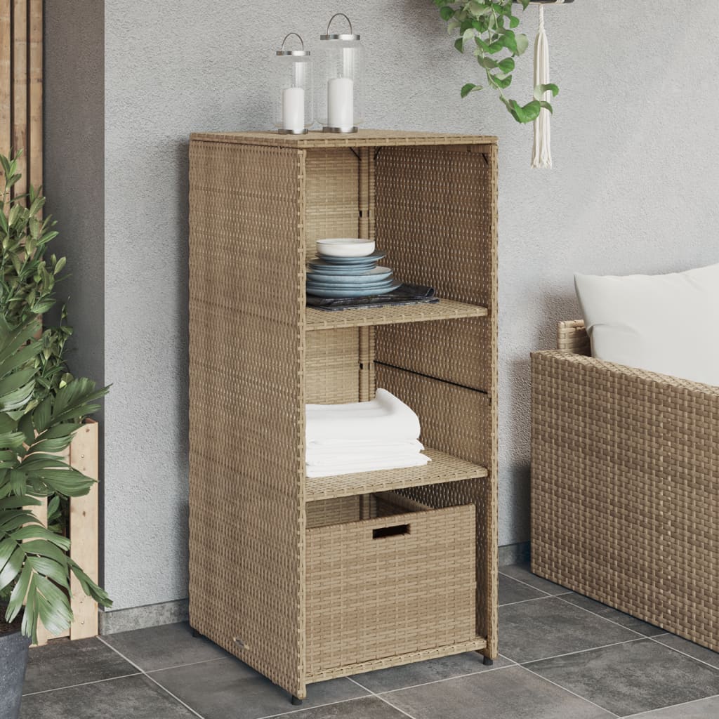 E-shop Multidom Záhradná úložná skriňa béžová 50x55x115 cm polyratan