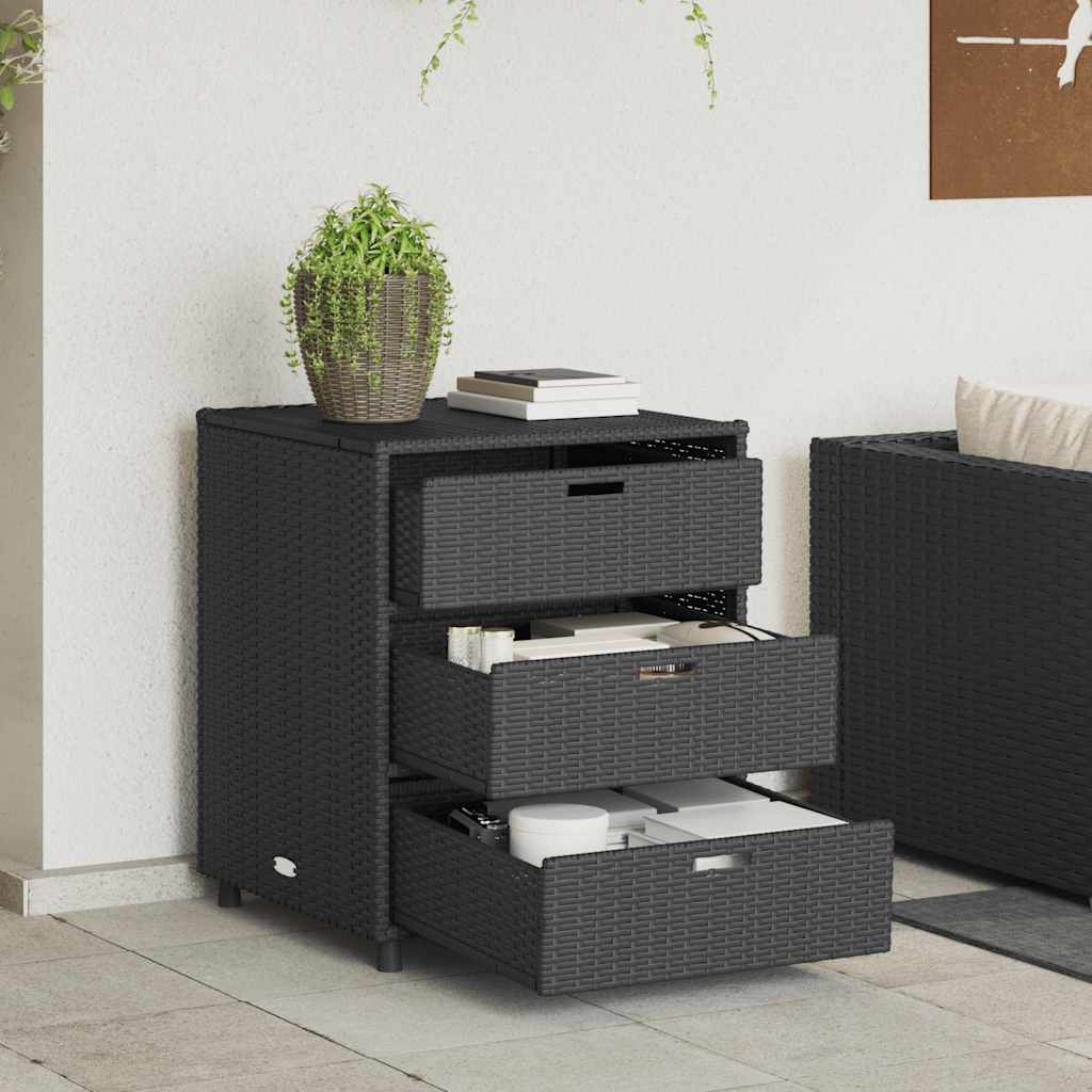 E-shop Multidom Záhradná úložná skriňa čierna 55x59x69 cm polyratan
