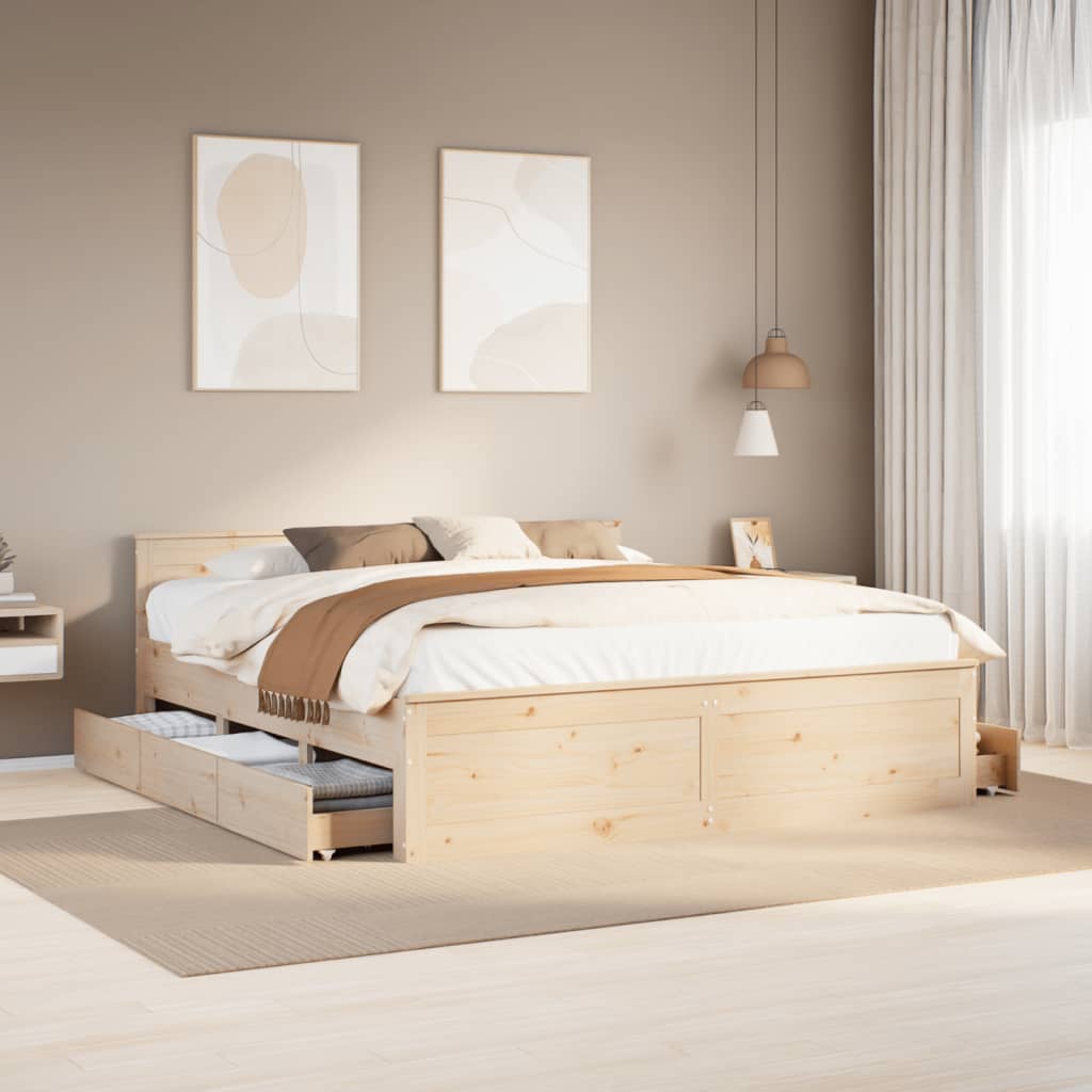 E-shop Multidom Posteľ bez matraca so čelom 180x200 cm masívna borovica