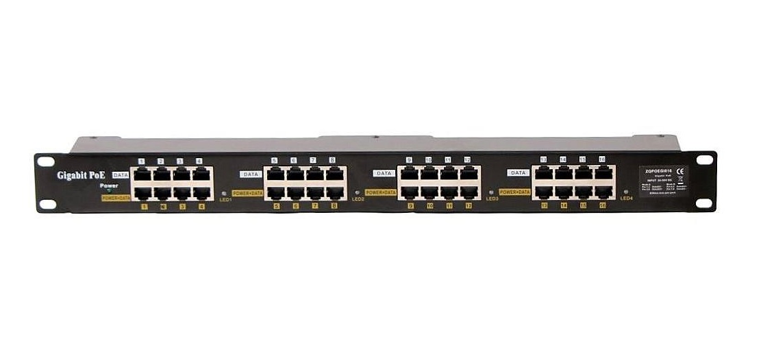 E-shop MHPower POE-PAN16-GB Gigabitový stíněný 16-portový POE panel POE-PAN16-GB