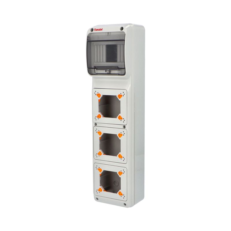 E-shop Famatel Skříň 3960 AcquaCOMBI IP65, 3 otvory, 6 modulů, 490x125x107mm