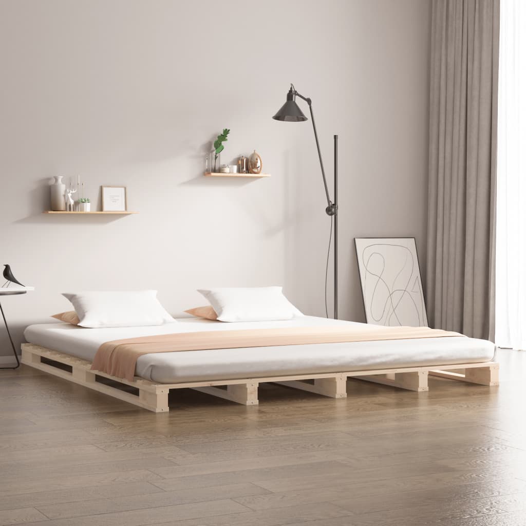 E-shop Multidom Paletová posteľ 140x200 cm, borovicový masív