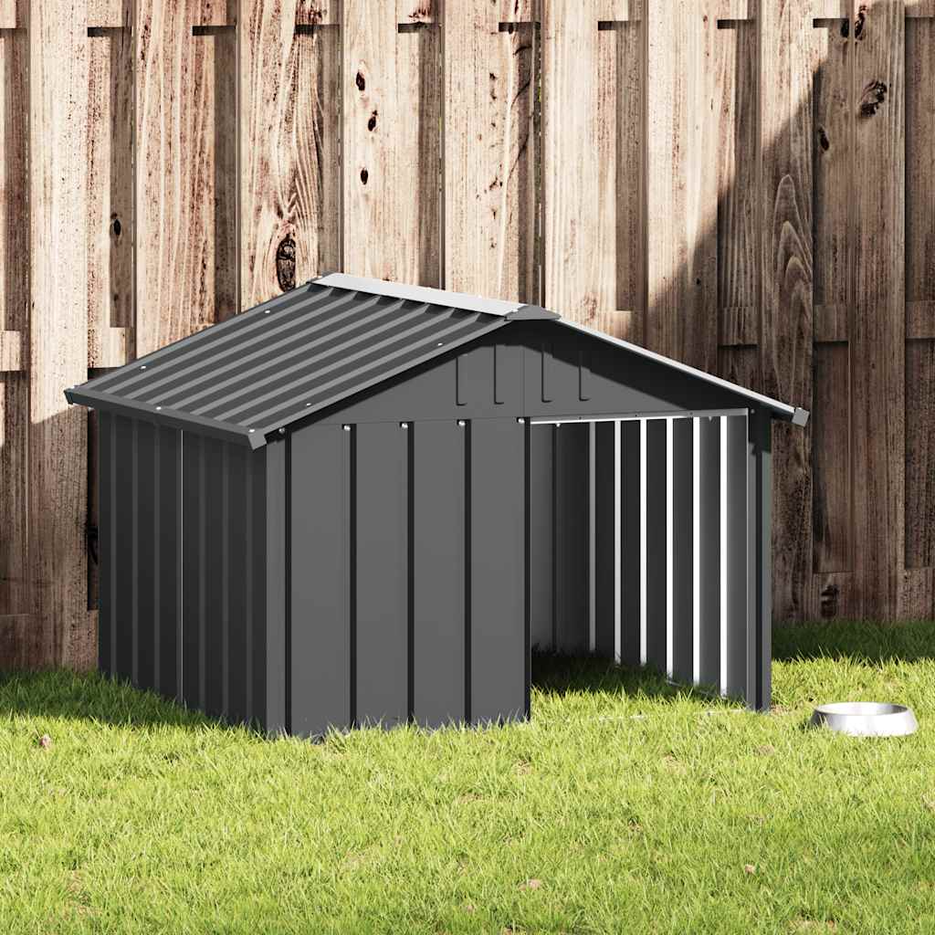 E-shop Multidom Búda pre psa antracitová 116,5x103x81,5 cm pozinkovaná oceľ