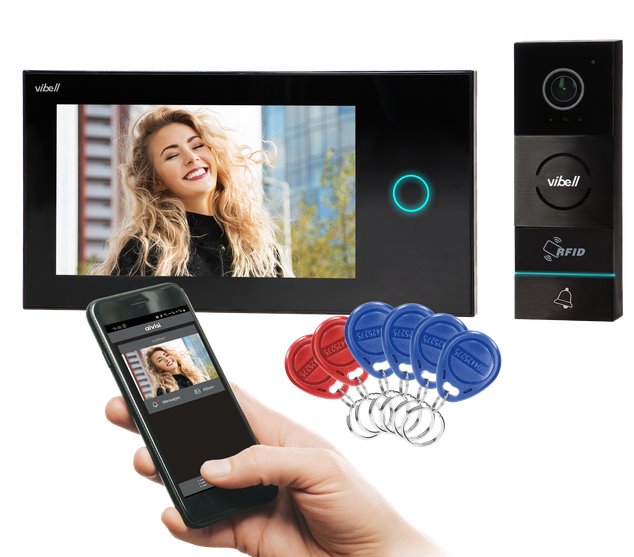 E-shop Videozvonček ORNO VI-VID-WI-1068/B APPOS, 7" LCD, Wi-Fi, RFID, SD 5908254800603