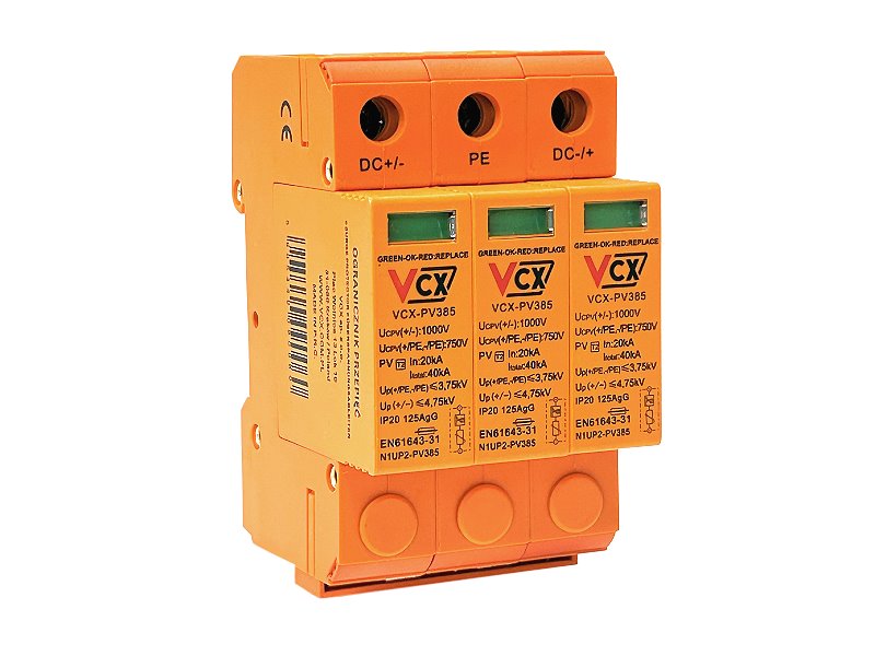 E-shop Přepěťová ochrana VCX PV385 DC třída T2 (C) 3P 1000V Professional Plus
