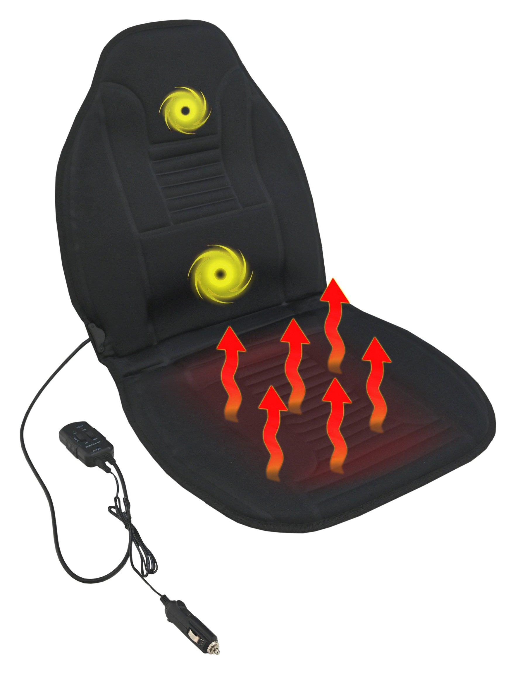 E-shop COMPASS Potah sedadla vyhřívaný s termostatem a masáží 12V TWIN