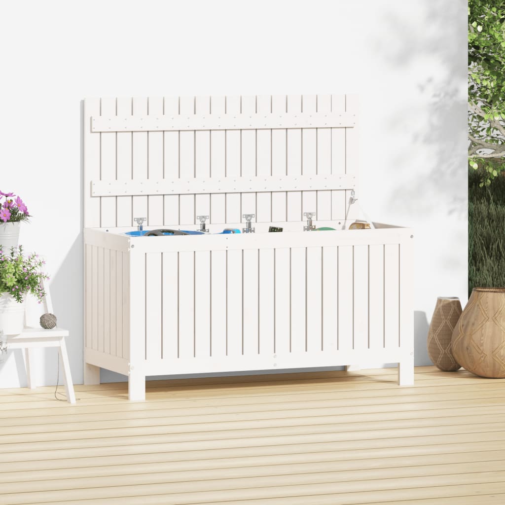 E-shop Multidom Záhradný úložný box biely 115x49x60 cm masívna borovica