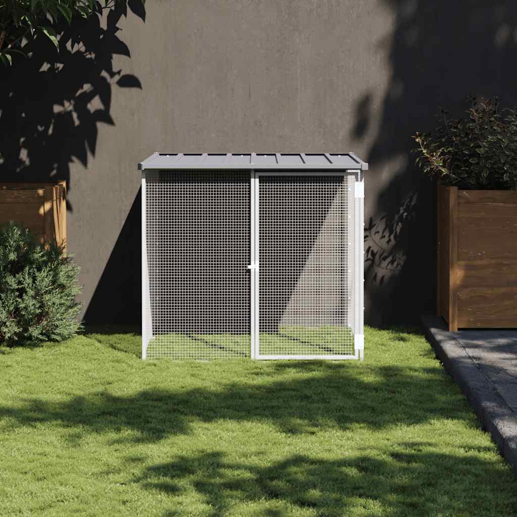 E-shop Multidom Klietka pre kurčatá strecha svetlo šedá 103x98x90 cm poz. oceľ
