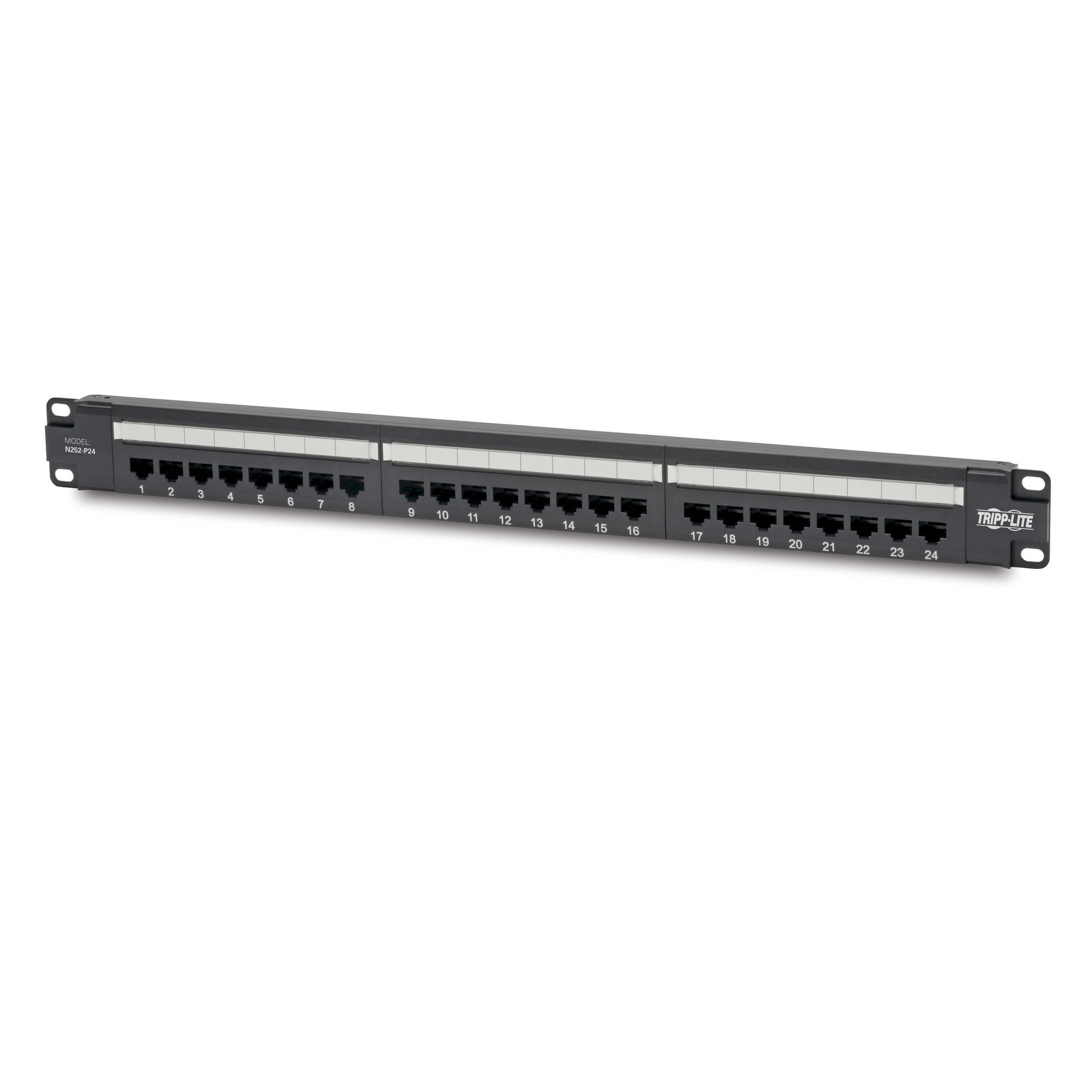 Patch panel pre montáž do racku 1U, 24x Cat6 PoE+ Compliant, 110/Krone, 568A/B, RJ45 Ethernet