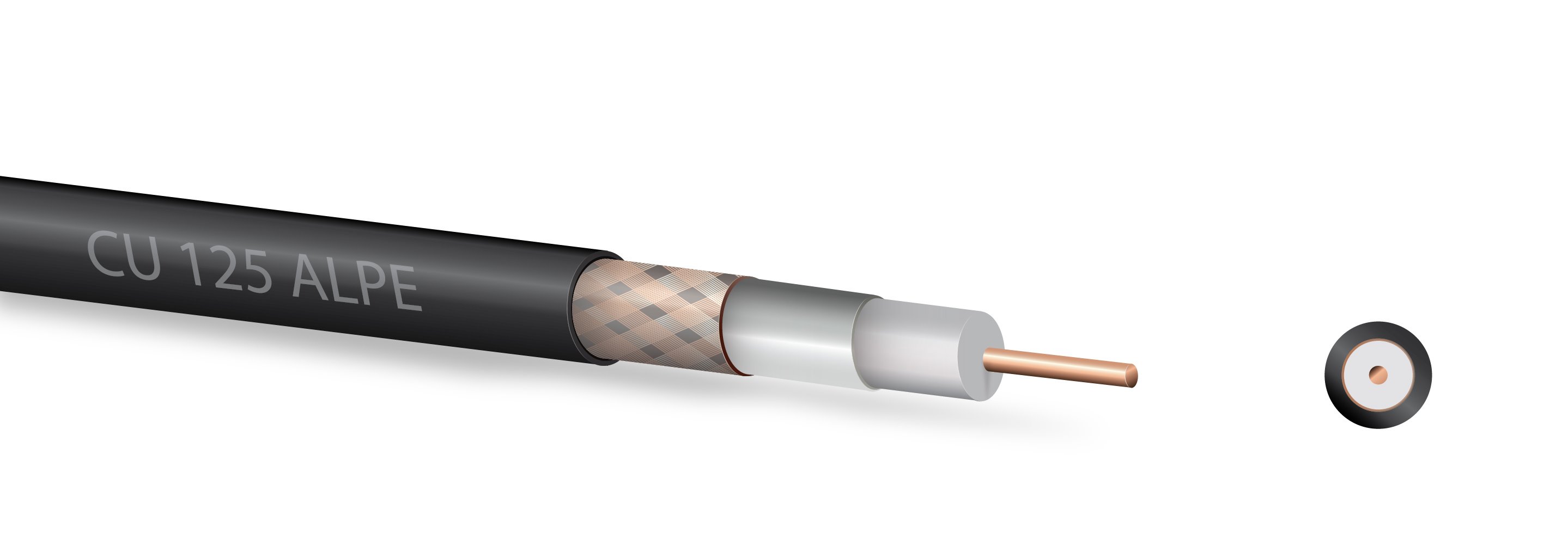 E-shop Zircon koaxiální kabel 125 CU ALPE černý 100m 8594163273910