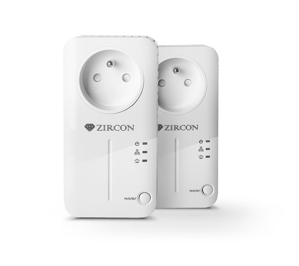 E-shop Zircon Powerline PL500, powerline adapter, přenos internetu přes zásuvky, SET 8594163275044b
