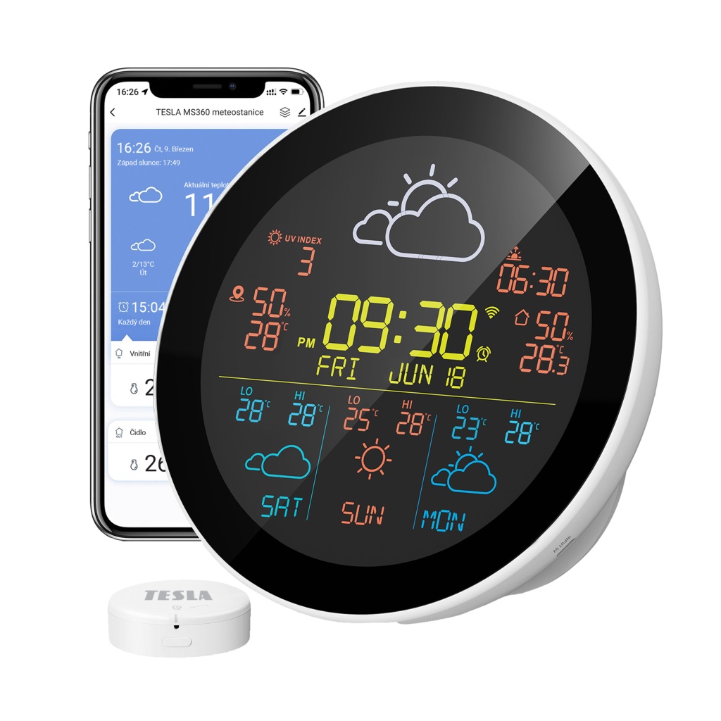 TESLA Device MS360 - meteostanice s Tuya systémem, externí senzor