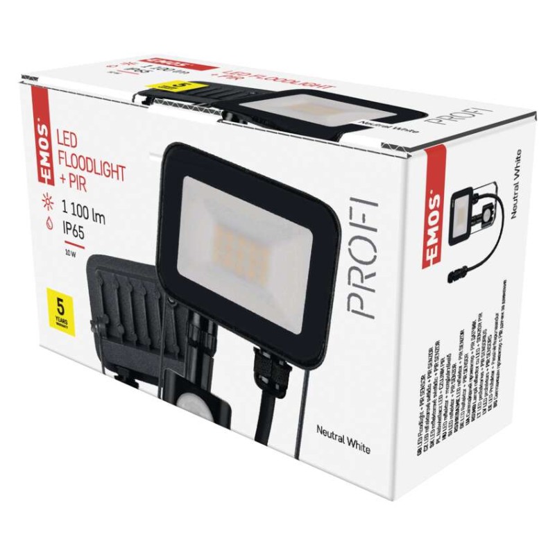 LED reflektor INOVO s pohybovým čidlom, 10W neutrálna biela