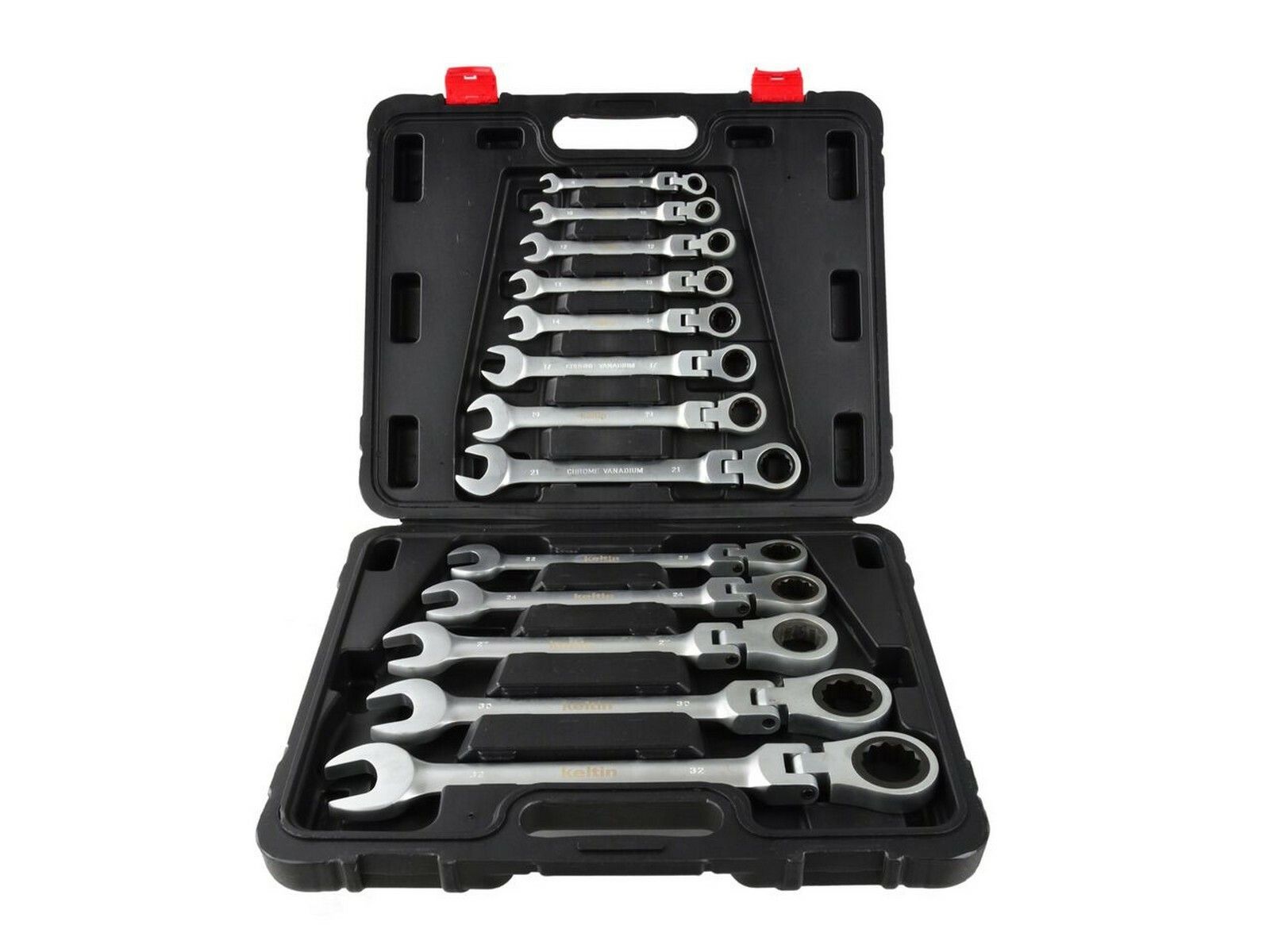 E-shop Klíče ráčnové očkoploché s kloubem 8-32mm 13 ks KELTIN