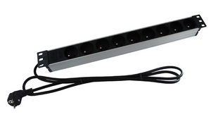 E-shop SAPRO Napájacia lišta do racku B7112 19" panel 1U, 9 zásuviek, 2m