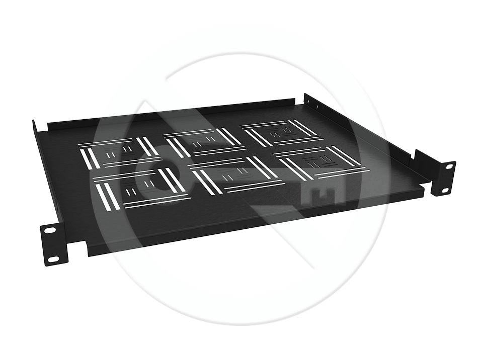 E-shop Solarix Police 19" 1U 350mm ukladacie plato BK úchyt na prednej lišty UP-03-B 80191454