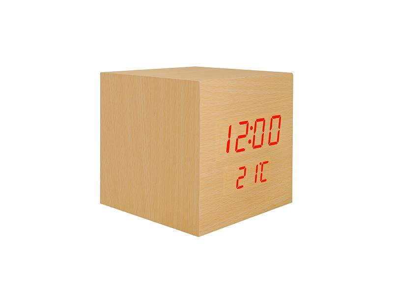 E-shop Budík, hodiny, teplomer LTC LXLTC05, svetlé drevo