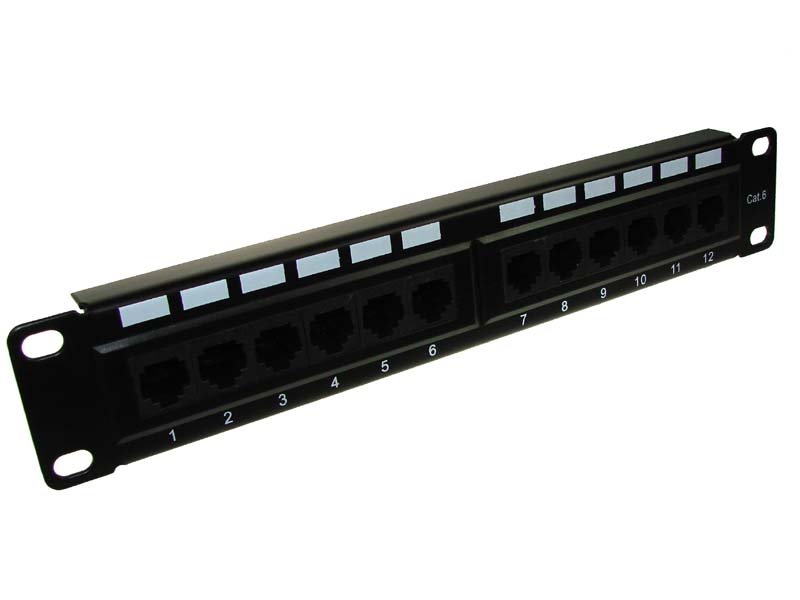 Patch panel 12 portov UTP6 1U 10" krone