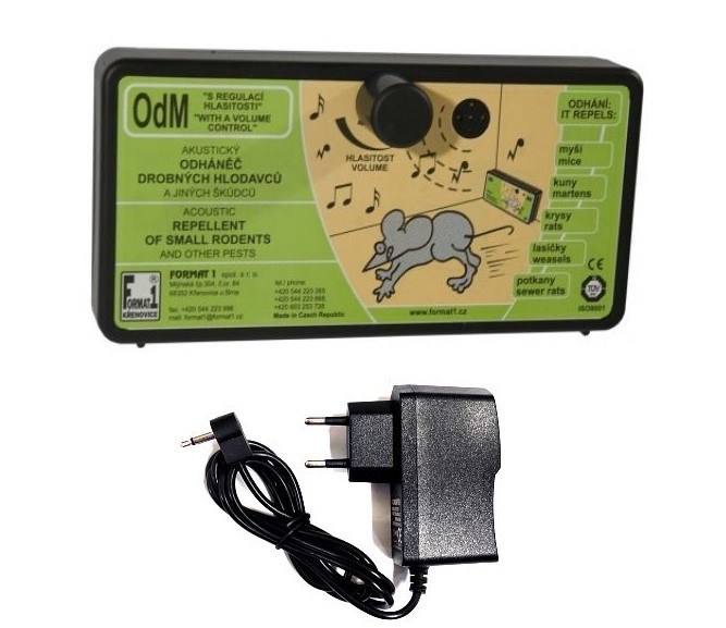 Odpudzovač myší a kún FORMAT OdM regulovateľný, sada plašič + adapter