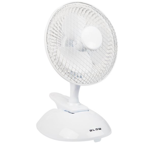 E-shop Ventilátor s klipsňou a základňou BLOW 44-062, 15cm, 22W, biely