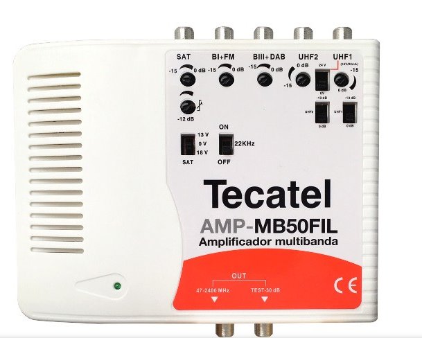 E-shop TECATEL zosilňovač AMP-MB50FIL 45dB, LTE, 5 vstupov