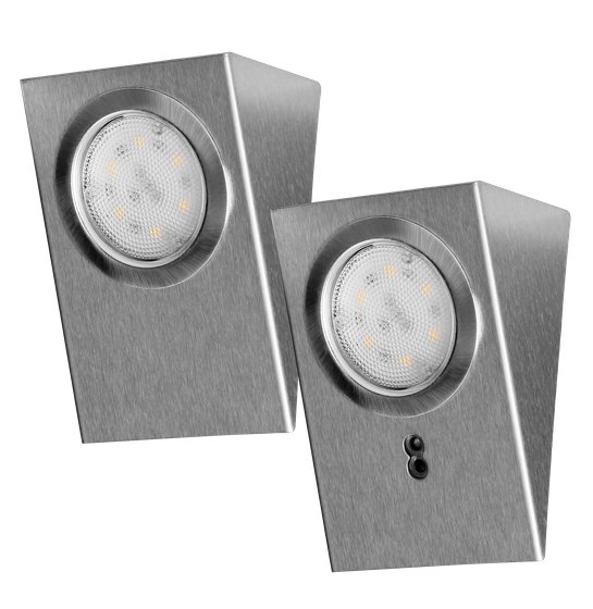E-shop ORNO Sada LED svietidiel pod skrinku ADVITI AD-OM-6207L4, 2,5 W 180lm 4000K, 2ks, INOX strieborná