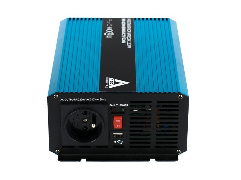 E-shop SAPRO Menič napätia 12V/230V 1200W AZO Digital IPS-1200S, čistá sínusovka