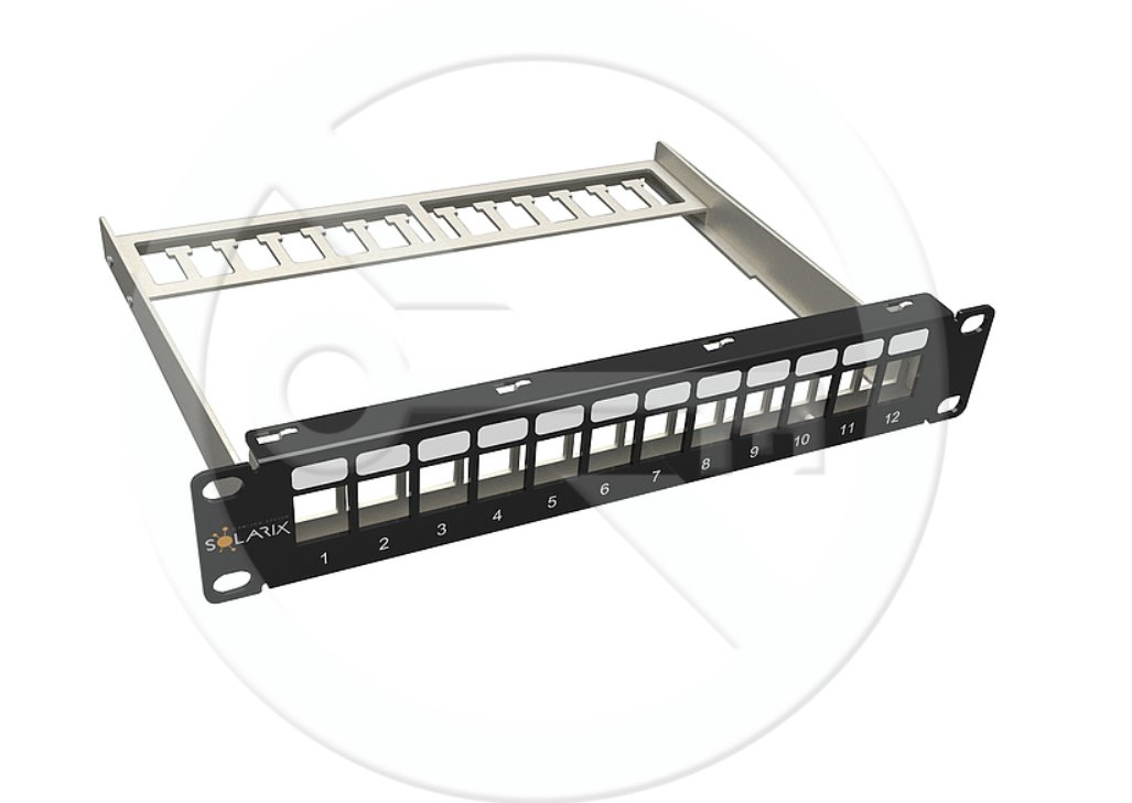 E-shop Patch panel Solarix 10" modulárny neosadený 12 portov 1U SX12M-0-STP-BK-UNI-N-10 24000110
