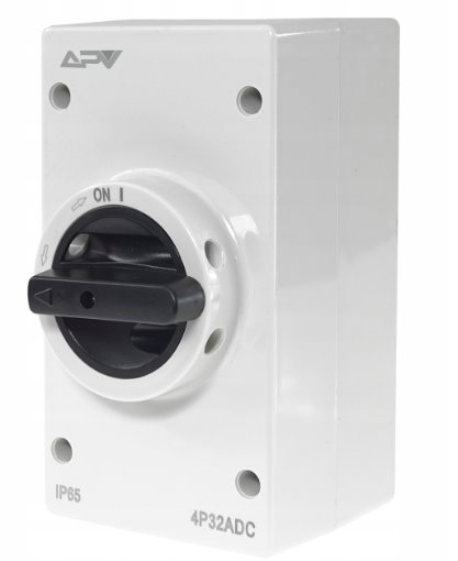 E-shop FVE Hlavný odpojovač Adelid APV 4P, otočný 32A 1200V DC, IP65 APV-LGO-1200DC-32A