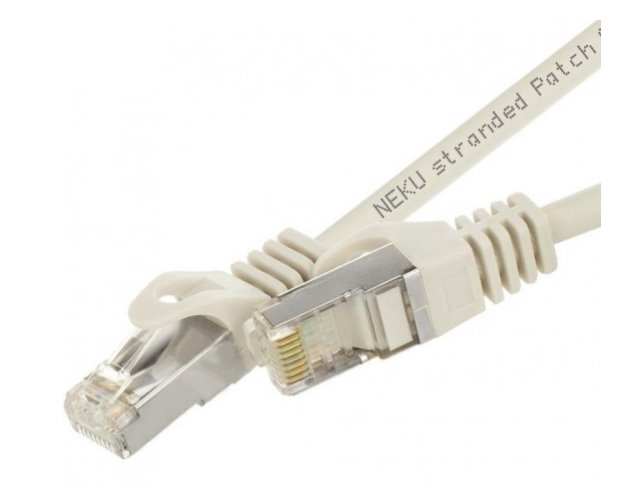 E-shop SFTP Patch Kábel Neku 2x RJ45 CAT7 PiMF, PE, PoE, 15m, sivý