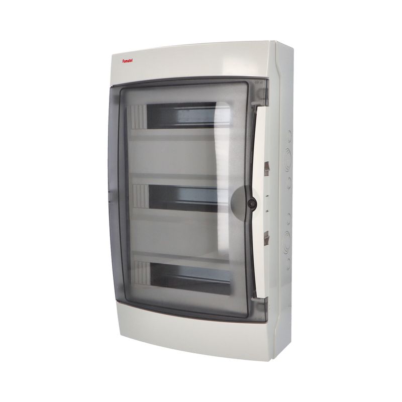 E-shop Famatel Rozvaděč Acqua 3942-TTB IP65, 42mod., na omítku, průhl. dveře, 565x326x150mm