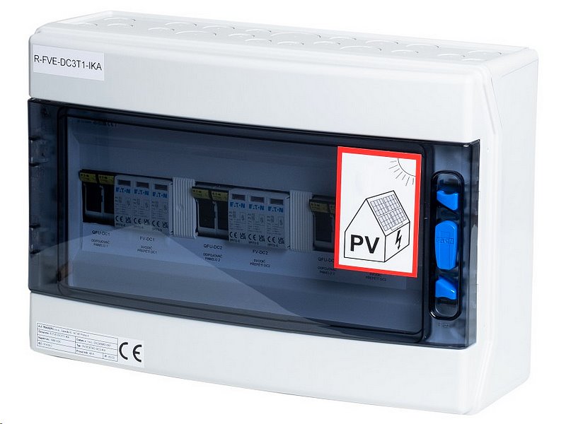 E-shop A-Z TRADERS s.r.o. Rozváděč AZT DC3, T1+T2 IKA (1000V DC / 32A) pro 3 stringy IP65 certifikovaný