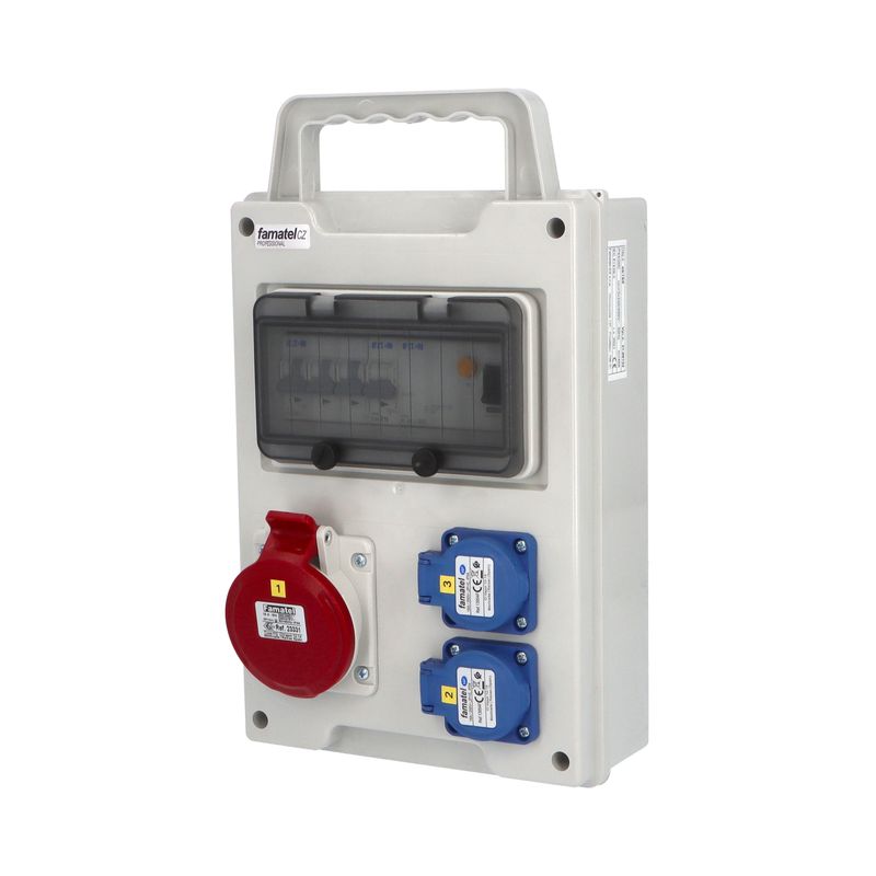E-shop Famatel eb165 - EB201000.1 /8M Zás.skříň EasyBOX IP44 jištěná s chráničem 40/4/003, přenosná