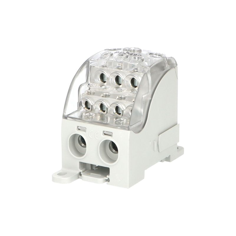 Blok pro rozdělení fází PDB 490 (PVB 400), 1pól., 490A, 690V, šedý/průhl. víko, na DIN