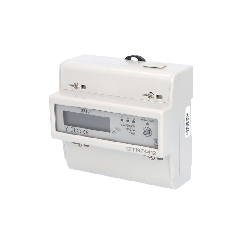 E-shop Eleman Elektroměr EDIN 371L, 100A, 7mod., LCD, 3-fáz., 1-tar., podružný