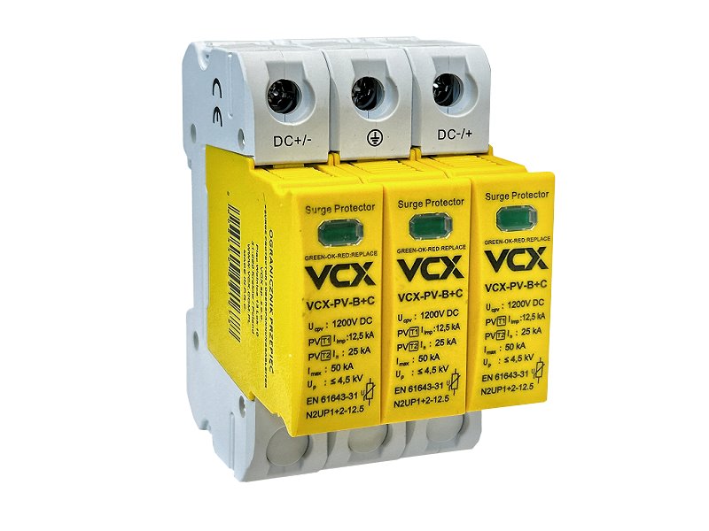 E-shop Přepěťová ochrana VCX DC PV-B+C třída T1T2 (B+C) 3P 1200V 12.5kA Professional GOLD
