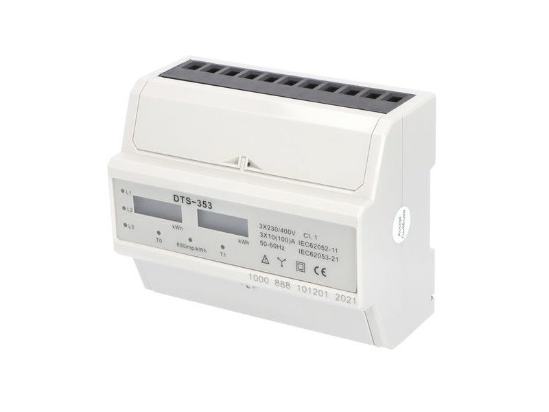 Elektroměr Eleman DTS 353-L 2 TARIF 100A 7modulový LCD