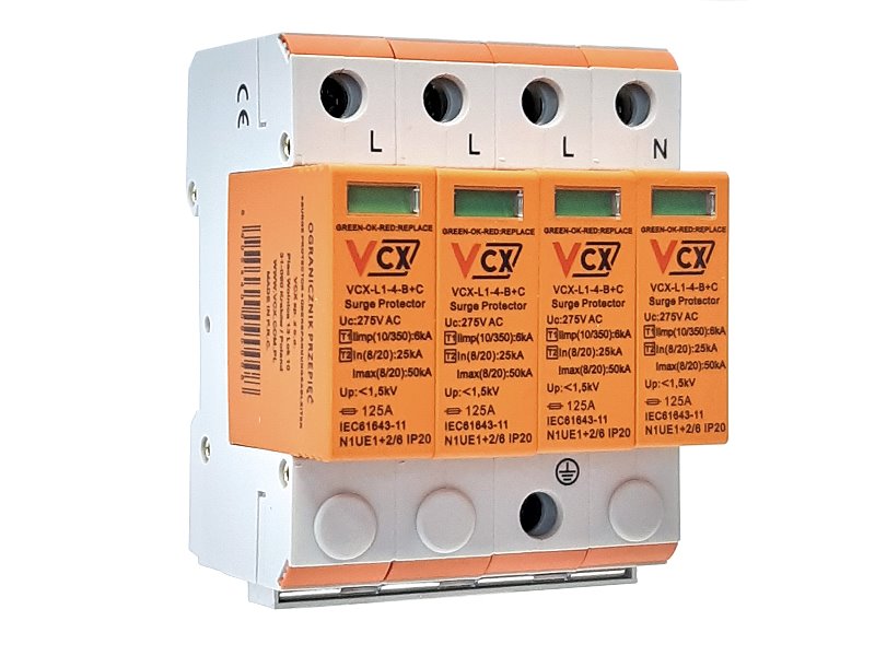 E-shop Přepěťová ochrana VCX L1-4-B+C AC třída T1T2 (B+C) 4P 6kA Professional
