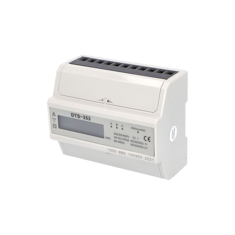 E-shop Eleman Elektroměr DTS 353-L 100A, 7mod., LCD, 3-fáz., 1-tar., podružný