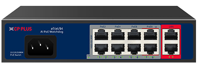 E-shop CP PLUS CP-DNW-GPU8G2-96 Osemportový 10/100 Mbps PoE switch s 2x 1000 Mbps uplinkom