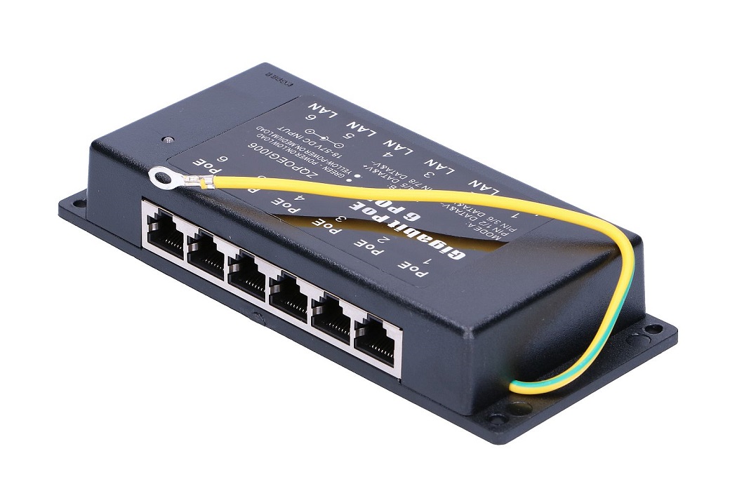 E-shop MHPower POE-PAN6-GB Gigabitový stíněný 6-portový pasivní POE panel POE-PAN6-GB