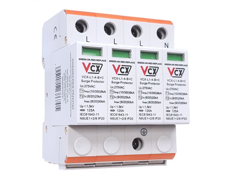 E-shop Přepěťová ochrana VCX L1-4-B+C AC třída T1T2 (B+C) 4P 8kA Professional