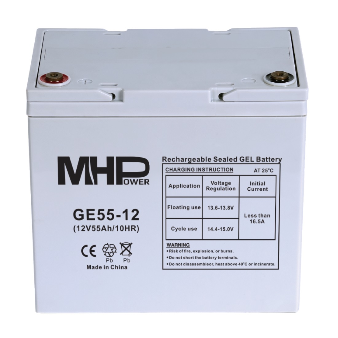 E-shop Baterie olověná 12V / 55 Ah MHPower GE55-12 GEL GE55-12
