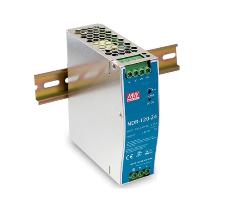 E-shop MEAN WELL NDR-120-24 průmyslový napájecí zdroj 24V 5A na DIN lištu NDR-120-24