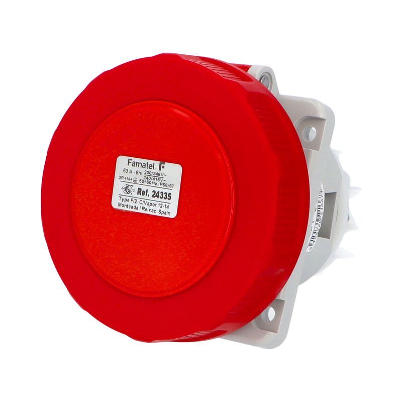 E-shop Famatel Zásuvka vestavná 24335 IP67/400V/63A/5P 6h, šikmá 10° - SpeedPRO