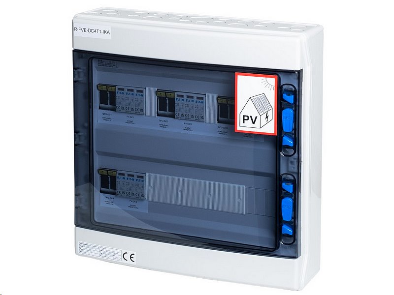 E-shop A-Z TRADERS s.r.o. Rozváděč AZT DC4, T1+T2 IKA (1000V DC / 32A) pro 4 stringy IP65 certifikovaný
